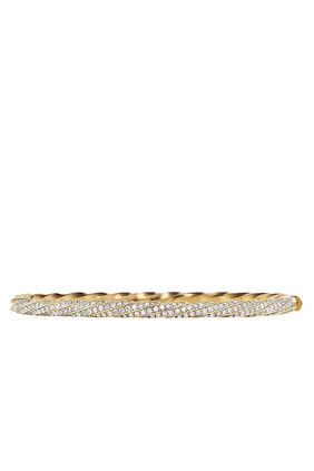 Cable Edge Bracelet, Recycled 18K Yellow Gold & Diamond
